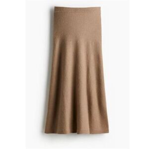 H&M Flared Knit Skirt - Dark beige - XS-S